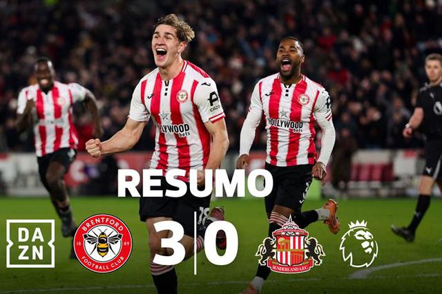 Brentford arrasa Sunderland e sobe ao quinto lugar (resumo)