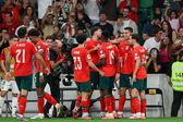 Vitinha e companhia a celebrarem mais um golo de Ronaldo por Portugal