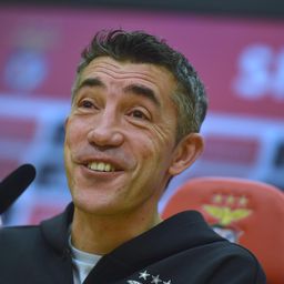 Bruno Lage, treinador do Benfica, em conferência de imprensa. Foto: Miguel Nunes
