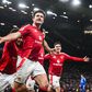 Maguire a festejar o golo da reviravolta do Manchester United