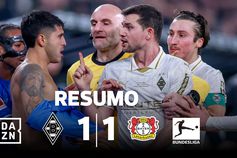 Dérbi entre M'gladbach e Leverkusen foi intenso e até houve quem ficasse sem camisola (resumo)