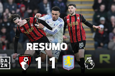 Aston Villa empata com o Bournemouth e vê fugir o líder (resumo)