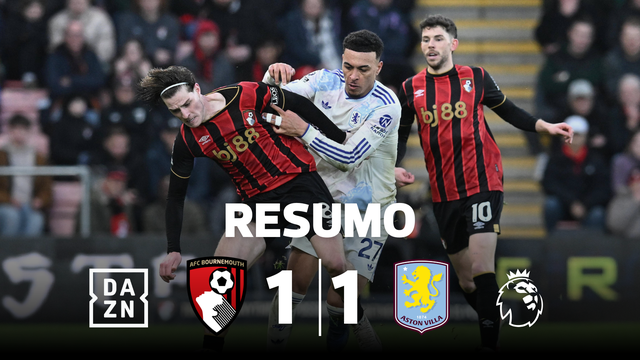 Aston Villa empata com o Bournemouth e vê fugir o líder (resumo)
