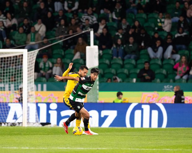 Eduardo Felicíssimo estreou-se a titular na equipa principal do Sporting diante do Estoril, em Alvalade, num jogo em que os leões venceram por 3-1
