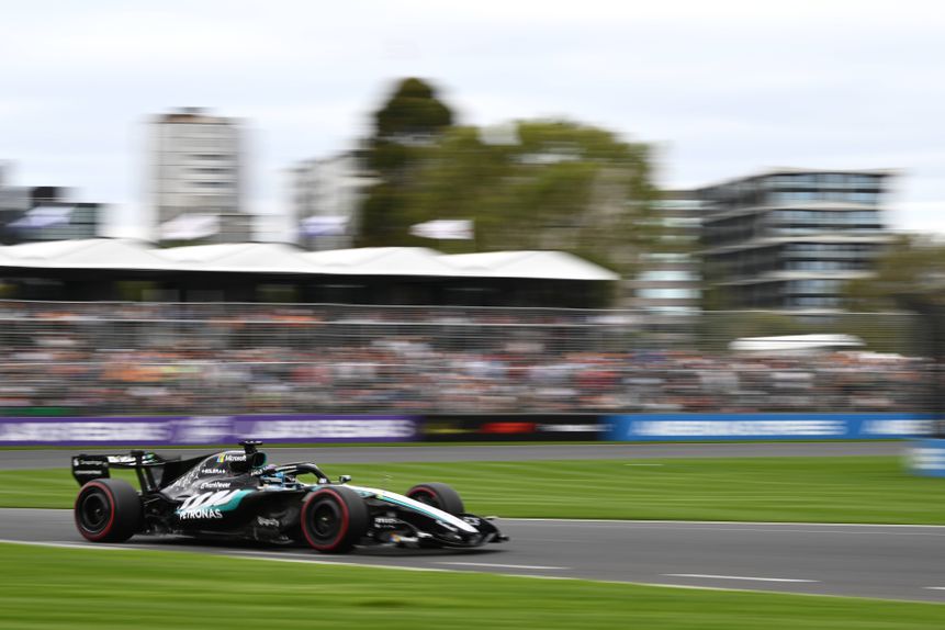 George Russell, da Mercedes, na qualificação para o GP da Austrália