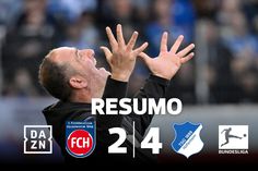 Hoffenheim reforça terceiro lugar com 4-2 ao Heidenheim
