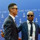 Cristiano Ronaldo com Patrice Evra, antigos colegas no Manchester United e Juventus