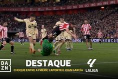 Choque impressionante entre Laporte e Joan García parou Athletic-Barcelona