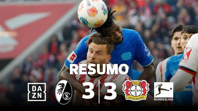 Golaço de livre de Grimaldo em jogo de loucos na Bundesliga (resumo)