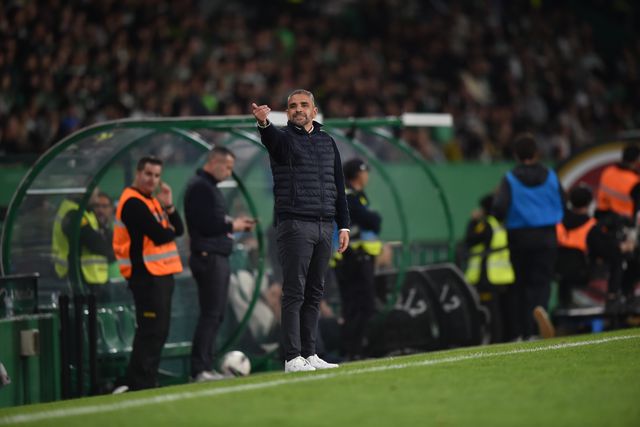 Rui Borges no banco do Sporting em Alvalade