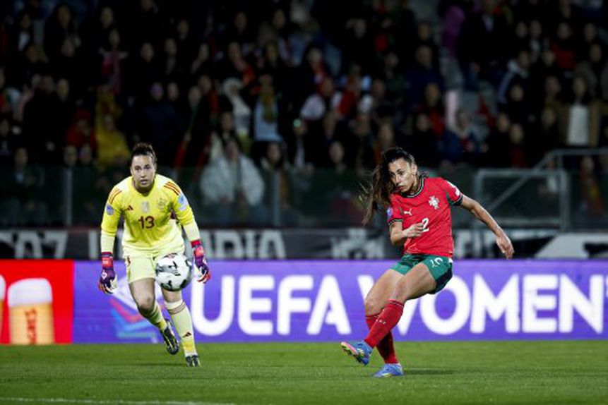 Catarina Amado marcou um dos golos de Portugal na derrota (2-4) com a Espanha, em Paços de Ferreira, na 3.ª jornada da Liga das Nações feminina