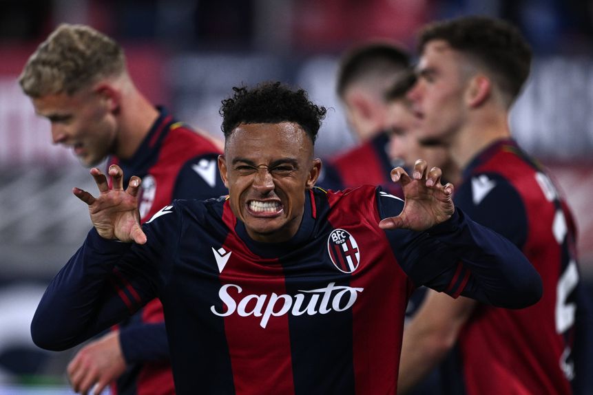 Ndoye a celebrar mais um golo pelo Bolonha na Serie A