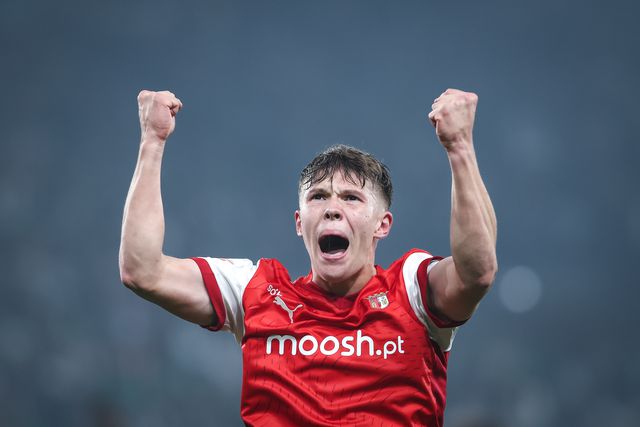 Afonso Patrão gelou Alvalade ao fazer o empate do SC Braga, ao minuto 88 do jogo com o Sporting (RODRIGO ANTUNES/LUSA)