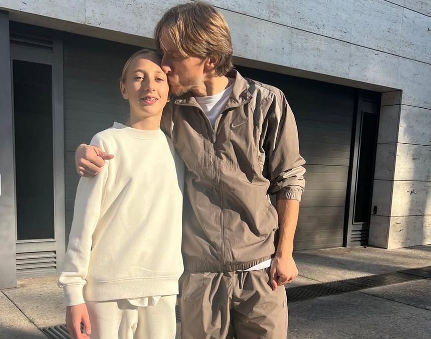 Modric com a filha Ema