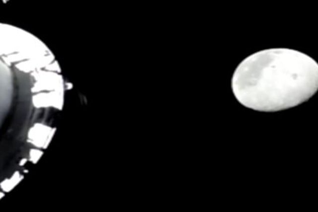 Aproximação da nave Orion à Lua - foto: NASA
