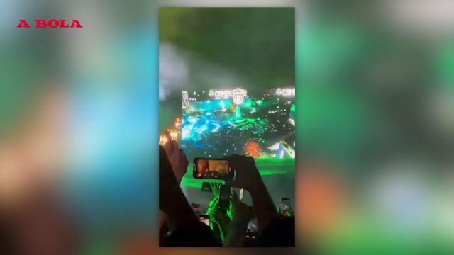 A festa do Sporting vista do centro do Marquês de Pombal