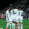 Jogadores a celebrarem o golo de Mitrovic