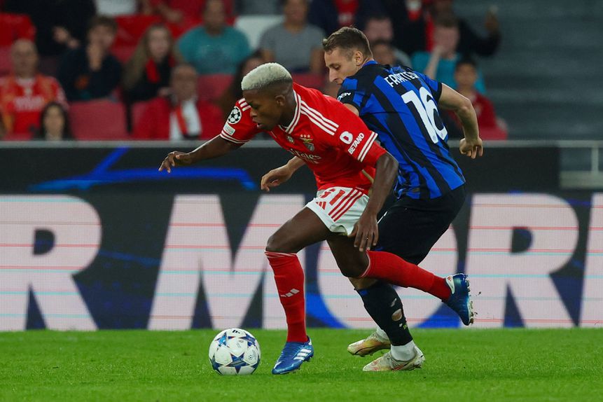 Florentino e Frattesi em duelo Benfica-Inter em 2023