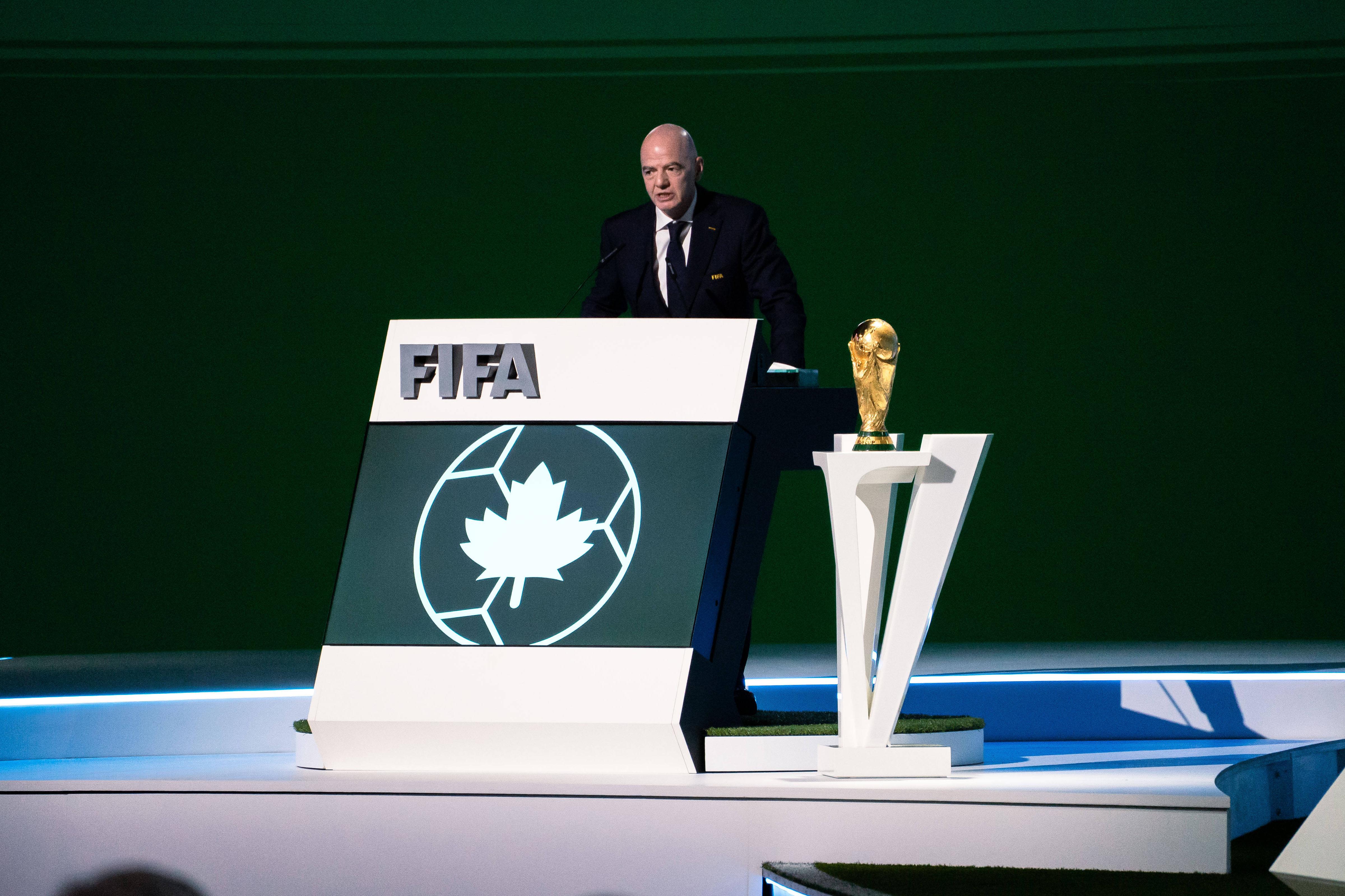 Gianni Infantino, presidente da FIFA, em cerimónia do Mundial 2026