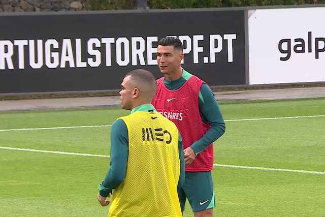 Ronaldo integrado no último treino antes da Croácia