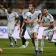 Vagiannidis e Pavlidis em campo na derrota da Grécia com a Itália
