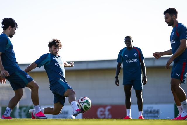 Vitinha, João Neves, Nuno Mendes e Gonçalo Ramos a treinar na Cidade do Futebol - FPF