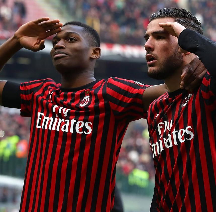 Theo Hernández e Rafael Leão fizeram parceira por seis épocas no corredor esquerdo do Milan Foto: Instagram Rafael leão