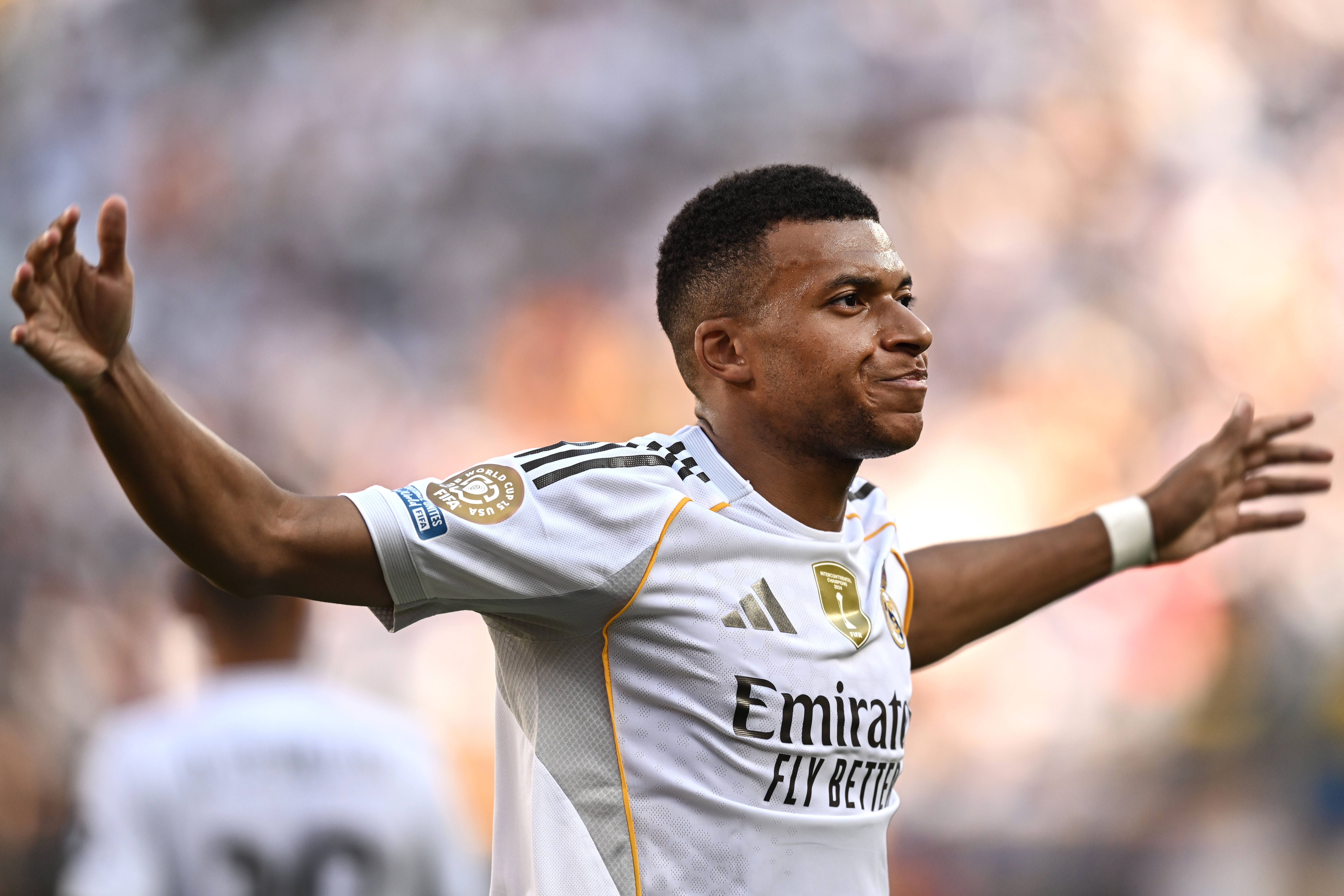 Mbappé festeja mais um golo marcado pelo Real Madrid