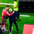 Cristiano e de la Fuente antes do Portugal-Espanha