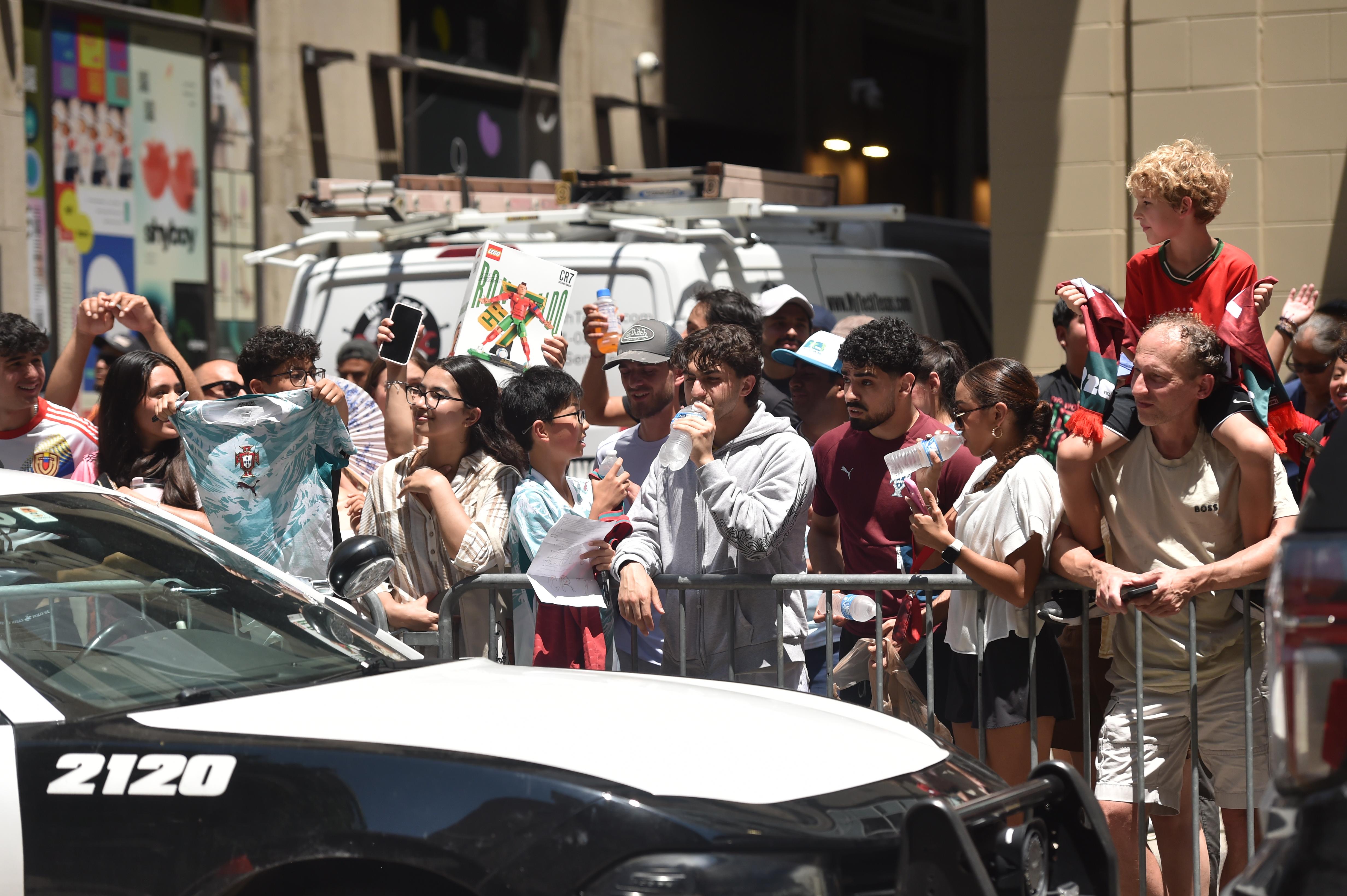 Cerca de duas centenas de adeptos junto ao hotel - Foto: Miguel Nunes