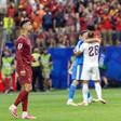Cristiano Ronaldo não escondeu a frustração depois da eliminação de Portugal