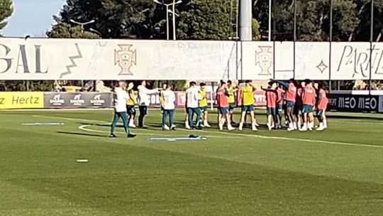 Momento de boa disposição no treino da Seleção Portuguesa