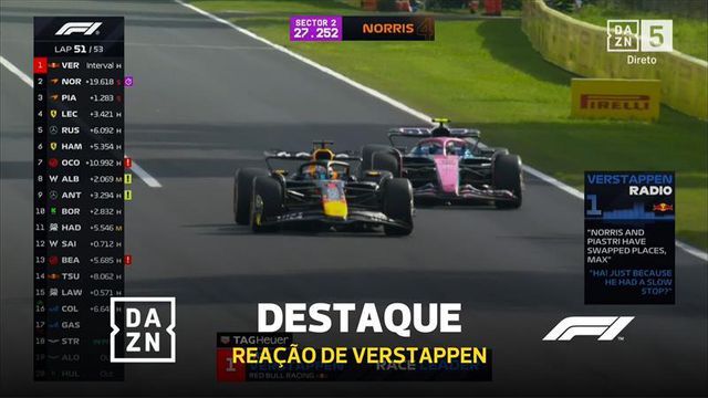 Reação hilariante de Verstappen ao caos nas 'boxes' da McLaren
