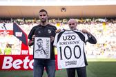 Borevkovic com a camisola comemorativa dos 100 jogos. Foto: Vitória de Guimarães