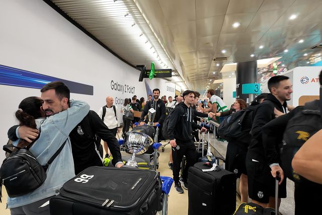 Chegada dos jogadores de Hóquei do Sporting a Lisboa
