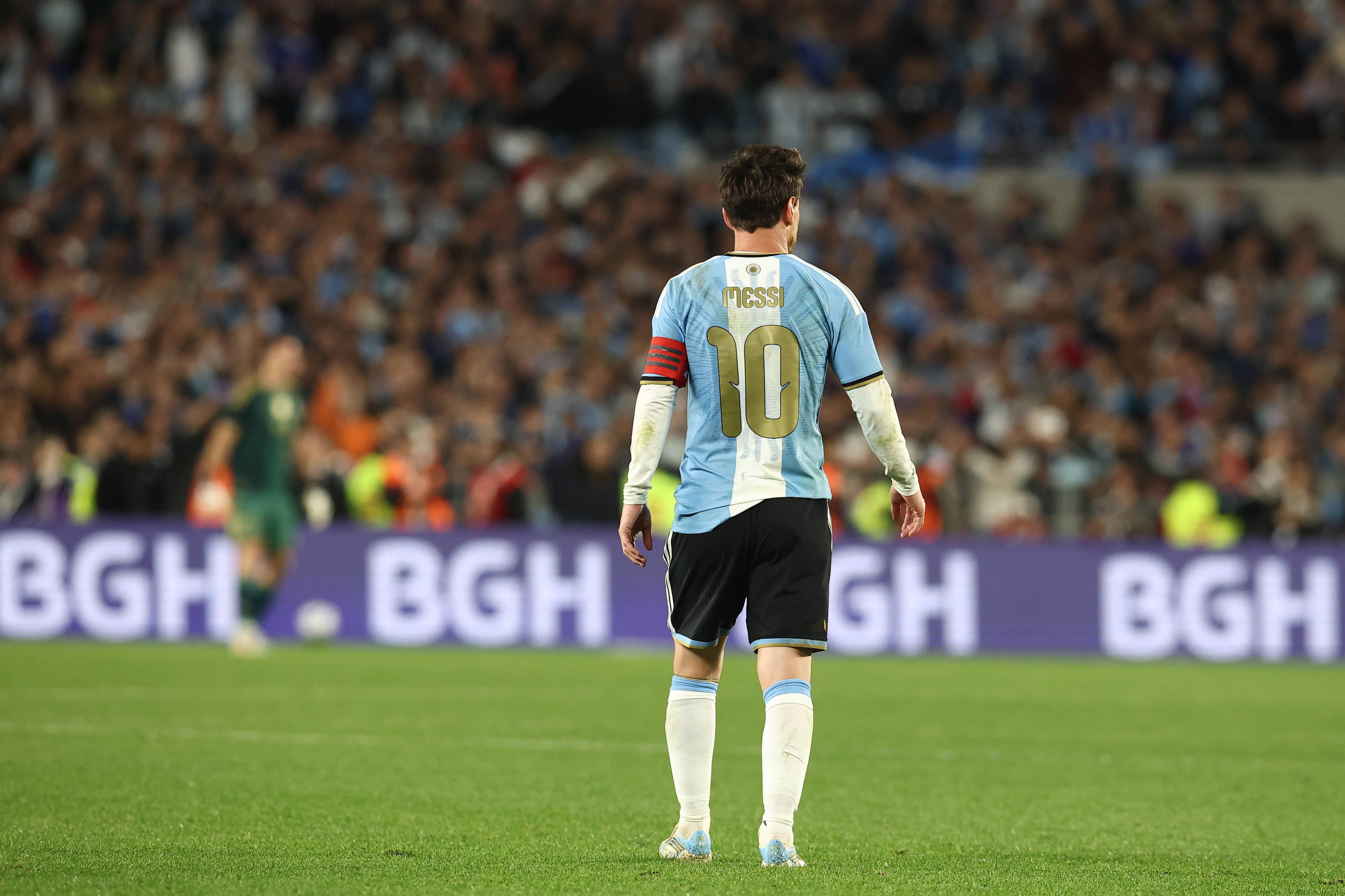 Messi com a camisola especial da Argentina
