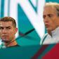 Cristiano Ronaldo e Jorge Jesus em conferência de imprensa ainda antes do caso da Escandinávia — Foto: IMAGO