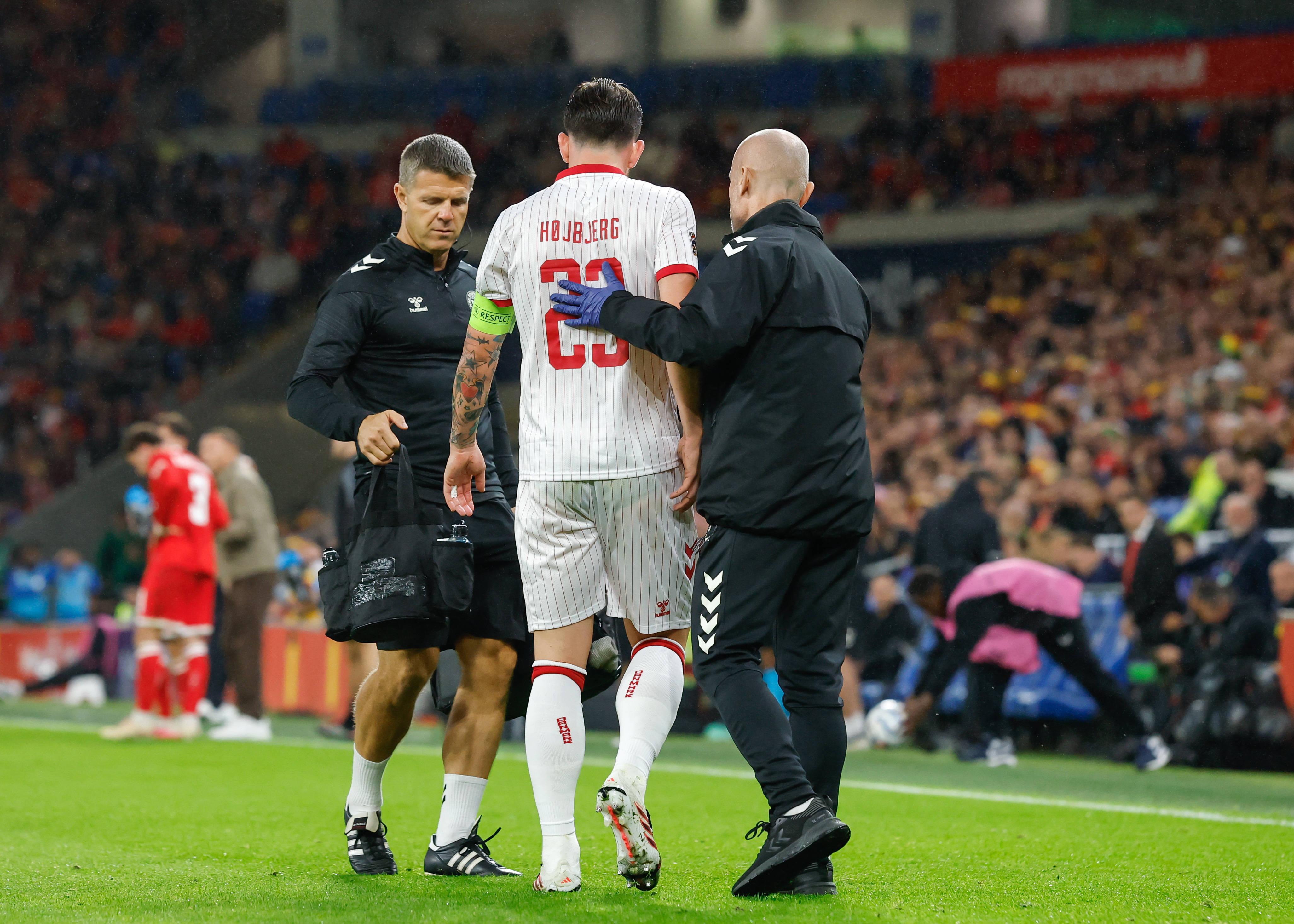 Pierre-Emile Hojbjerg, Marselha/Dinamarca - saiu logo aos 10 minutos do jogo com Gales, queixas numa coxa