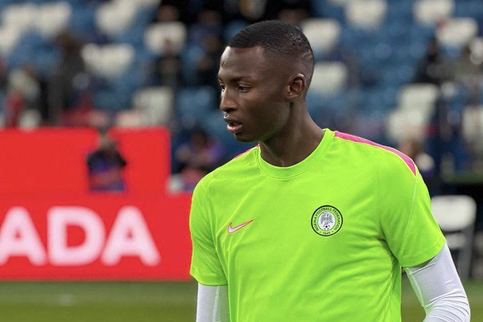 Umar Abubakar, avançado do Famalicão, jogou 45 minutos no duelo particular da Nigéria com a Rússia (3-3) - foto: FC FAMALICÃO