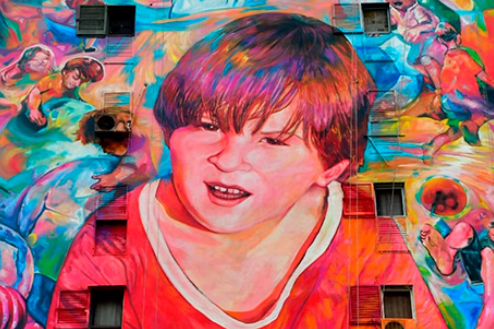 Mural de homenagem a Lionel Messi, em Rosario, a cidade-natal da lenda argentina