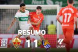 Elche e Real Sociedad empatam em duelo com portugueses (resumo)