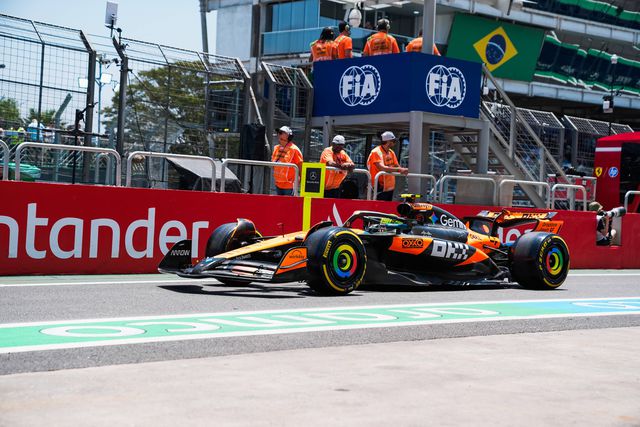 Lando Norris no treino do Grande Prémio de São Paulo