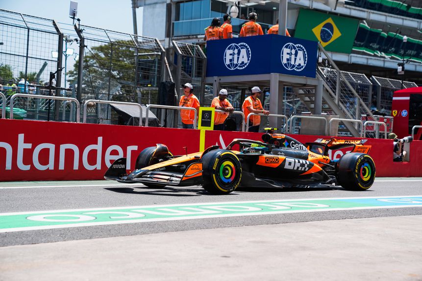 Lando Norris no treino do Grande Prémio de São Paulo