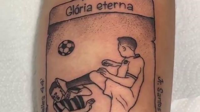 Ver para crer: adepto do Botafogo tatua 'patada' de Gregore na final da Libertadores