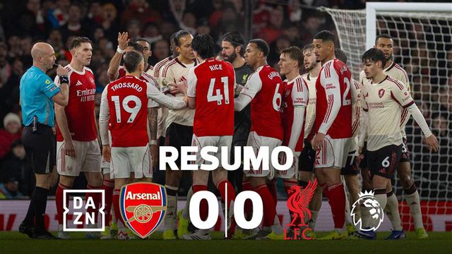 Arsenal também empata com o Liverpool e fica tudo igual no topo (resumo)