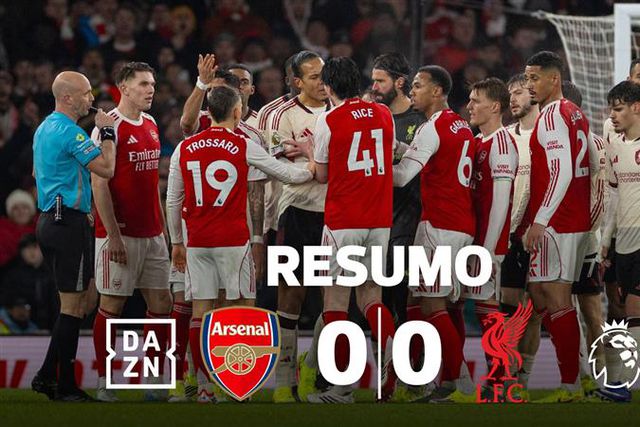 Arsenal também empata com o Liverpool e fica tudo igual no topo (resumo)