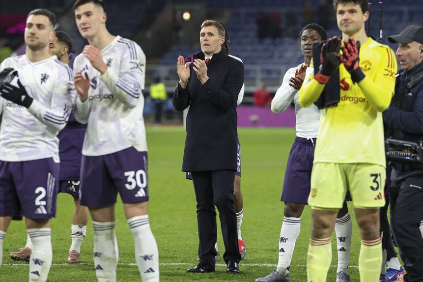 Fletcher com os jogadores do United