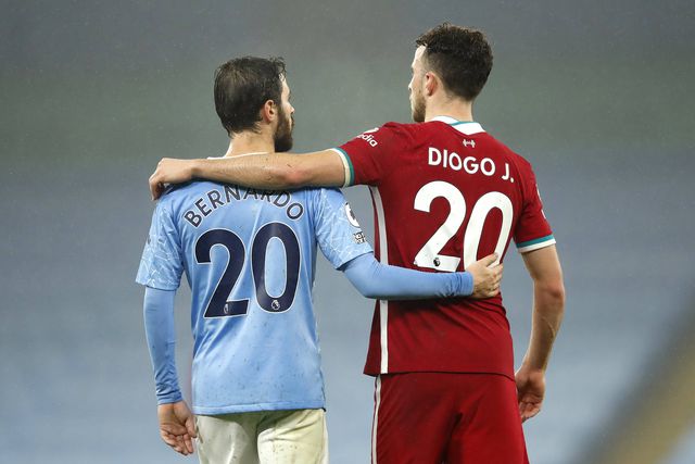 Diogo Jota candidato a melhor jogador do mês e Bernardo Silva a melhor golo