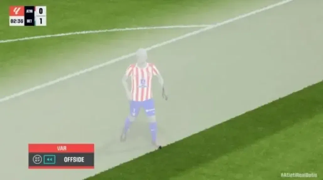 Fora de jogo de Griezmann. Foto: Transmissão