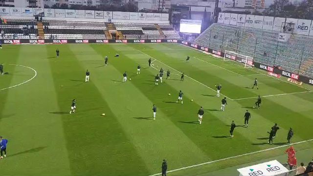 Aquecimento do Portimonense para o duelo com o FC Porto